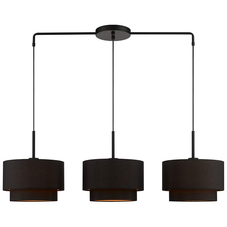 Image 1 3 Light Black Large Linear Chandelier