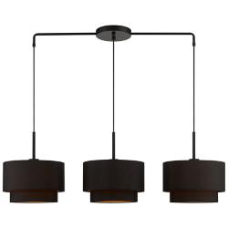3 Light Black Large Linear Chandelier