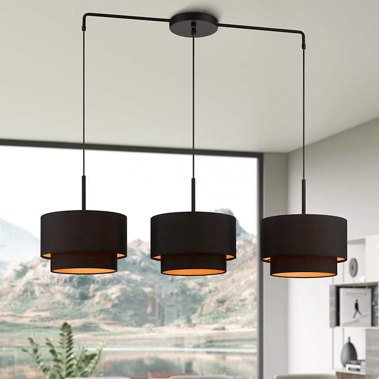 Image 3 3 Light Black Large Linear Chandelier more views