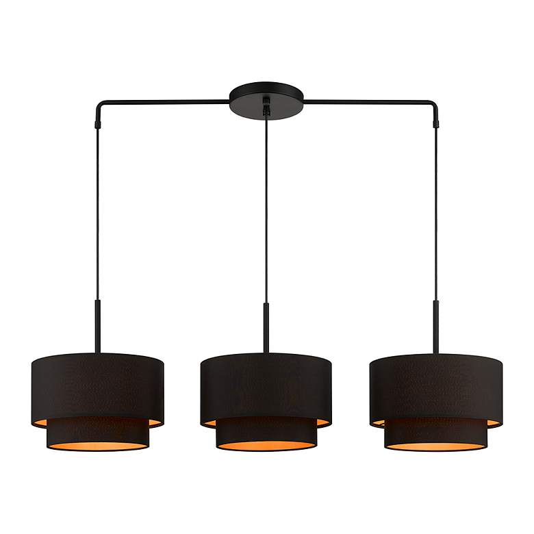 Image 5 3 Light Black Large Linear Chandelier more views