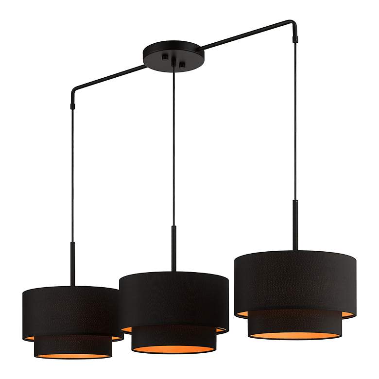 Image 6 3 Light Black Large Linear Chandelier more views