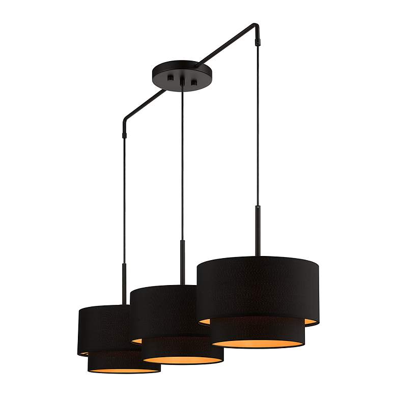 Image 7 3 Light Black Large Linear Chandelier more views