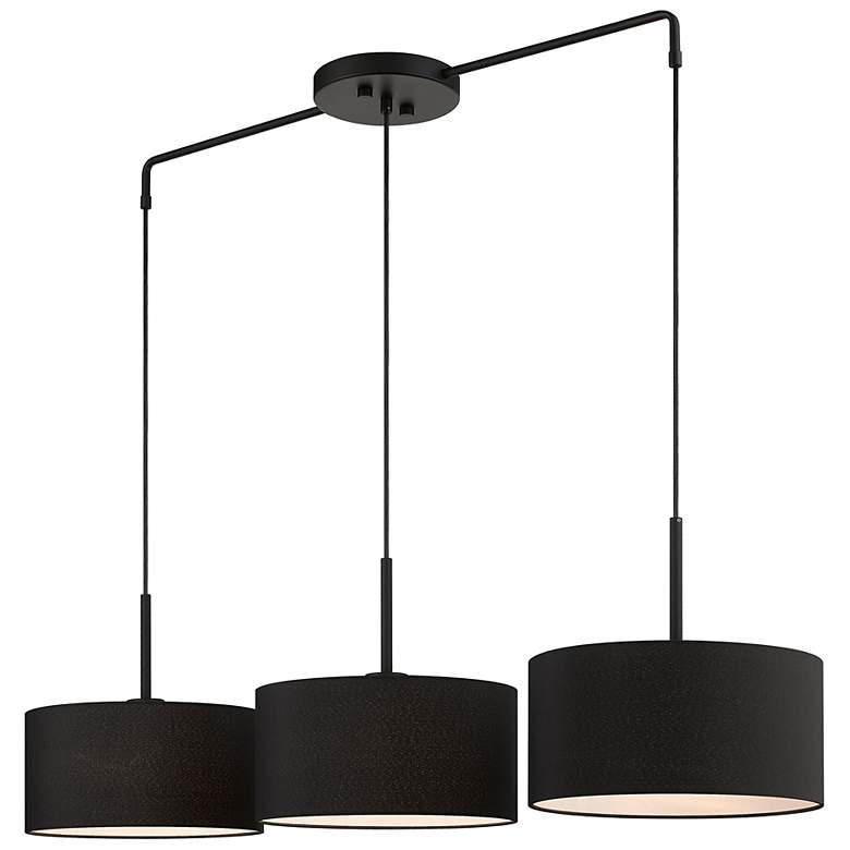Image 7 3 Light Black Large Linear Chandelier more views