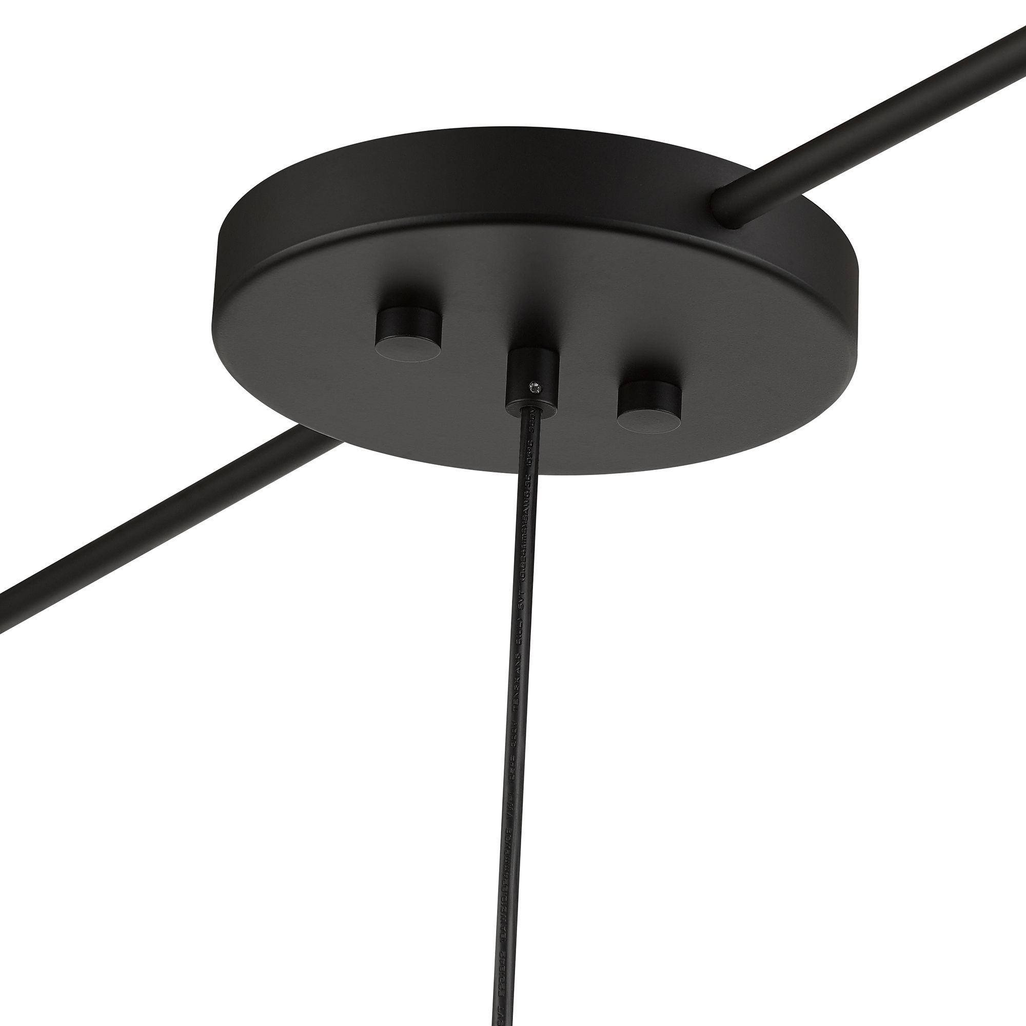 3 Light Black Large Linear Chandelier