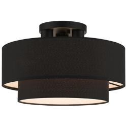 3 Light Black Large Semi-Flush