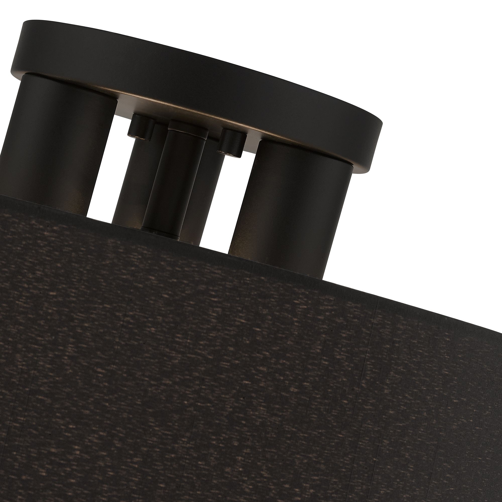 3 Light Black Large Semi-Flush in scene