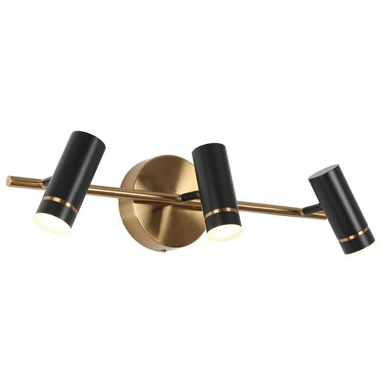 Image 1 3-Light Black LED Vanity Light Wall Sconce