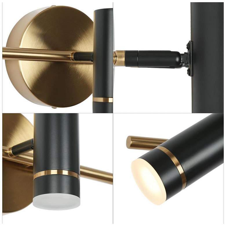 Image 3 3-Light Black LED Vanity Light Wall Sconce more views