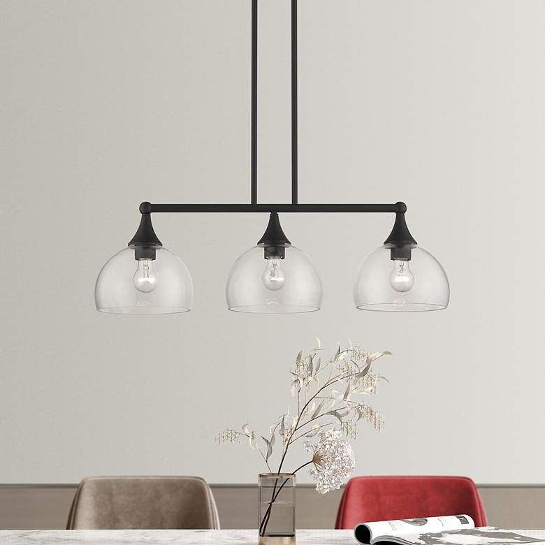 Image 1 3 Light Black Linear Chandelier