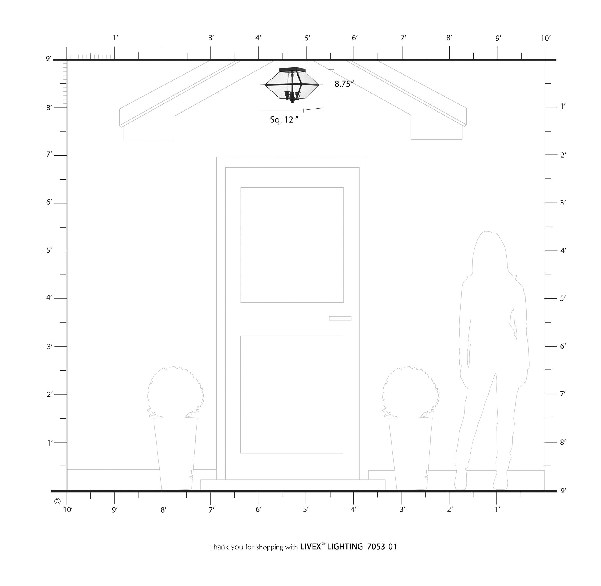 Image 4 3 Light Black Outdoor Ceiling Mount more views