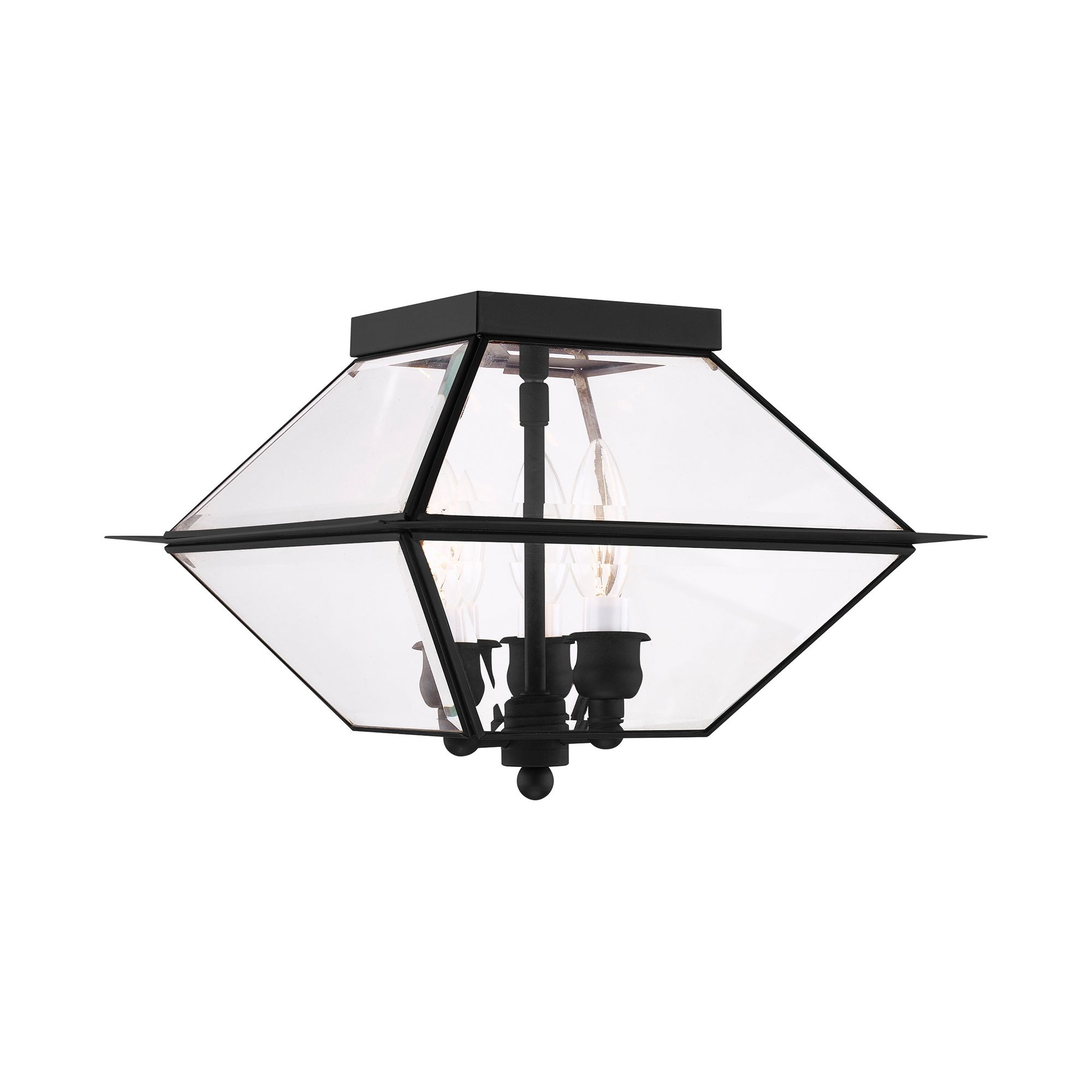 Image 5 3 Light Black Outdoor Ceiling Mount more views