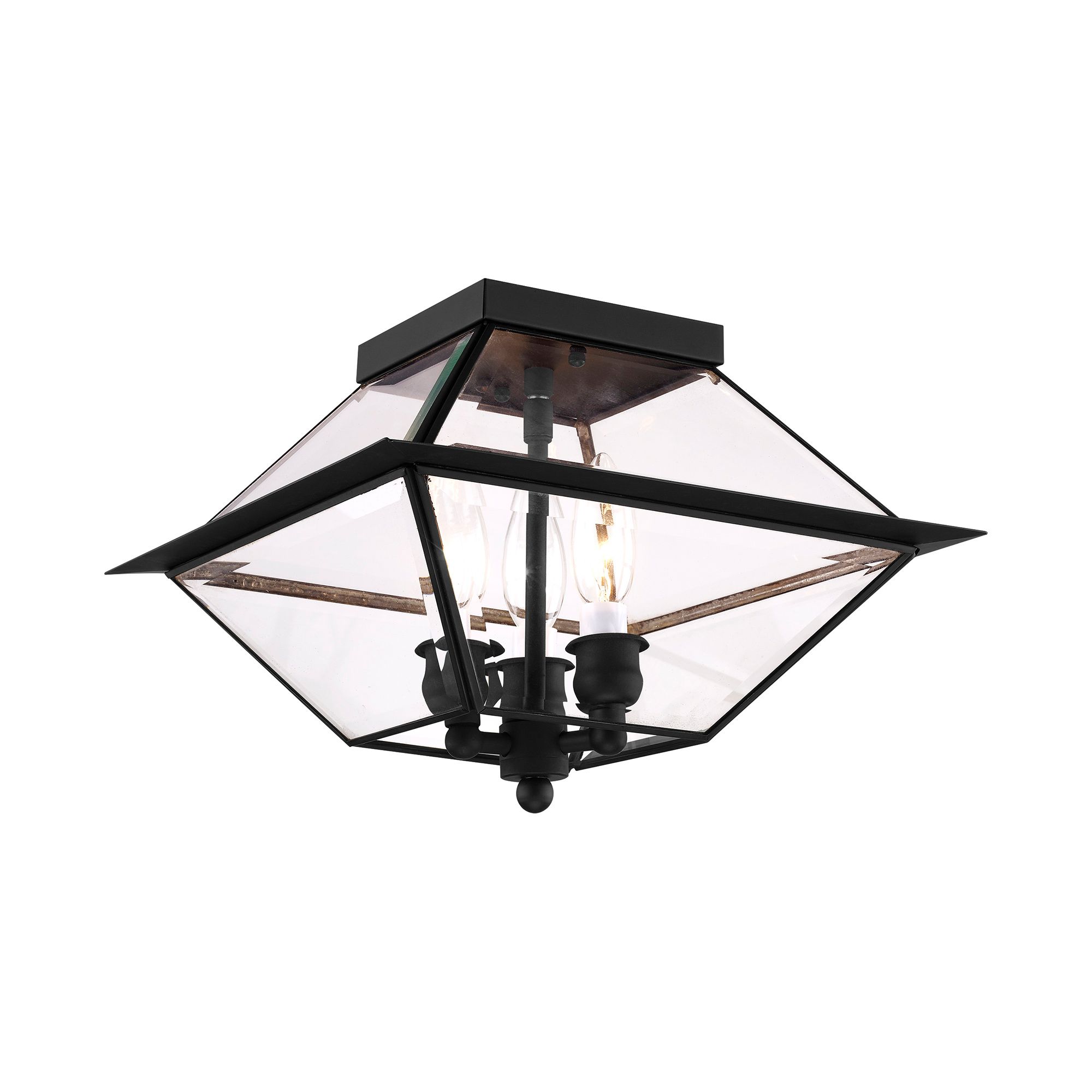 Image 7 3 Light Black Outdoor Ceiling Mount more views
