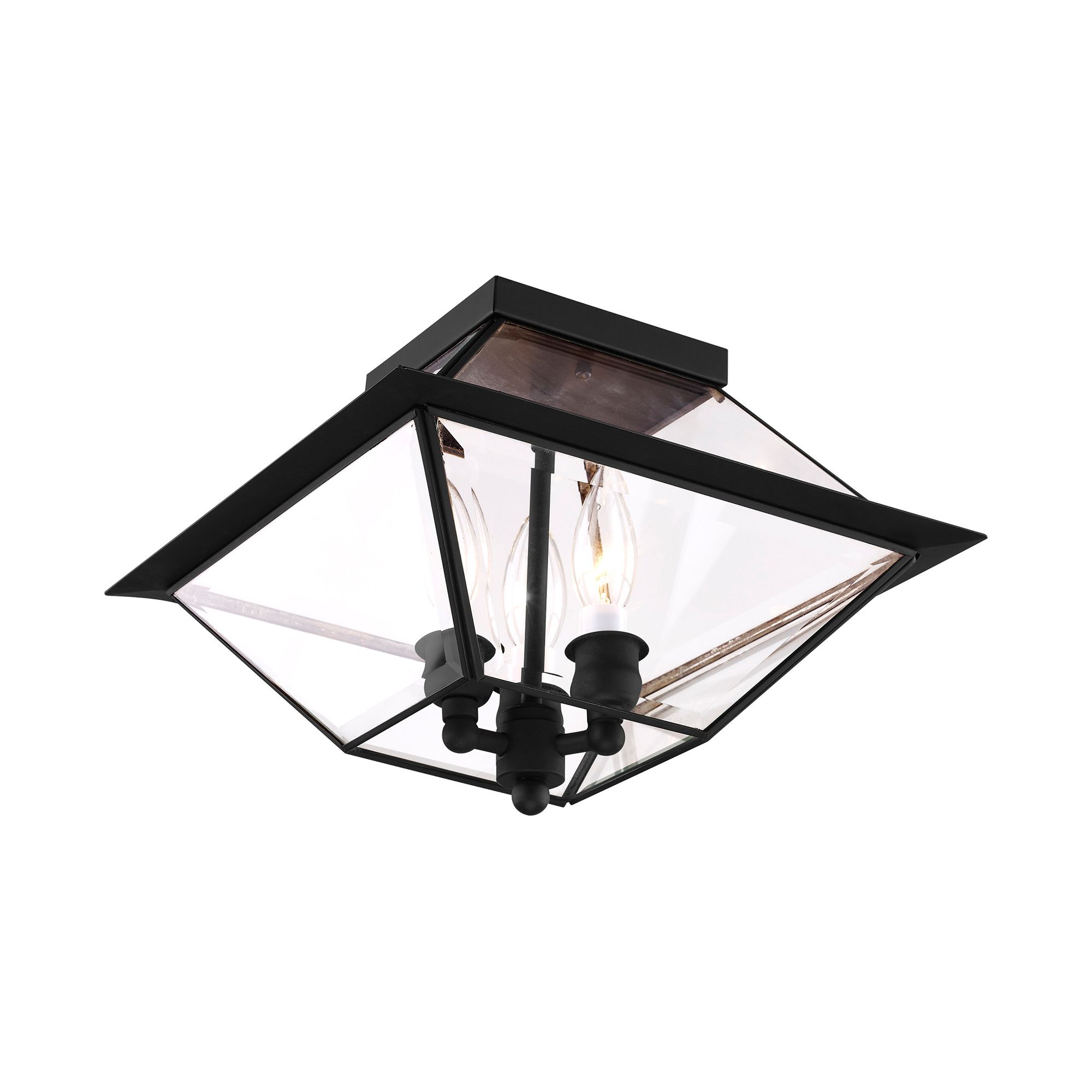 3 Light Black Outdoor Ceiling Mount