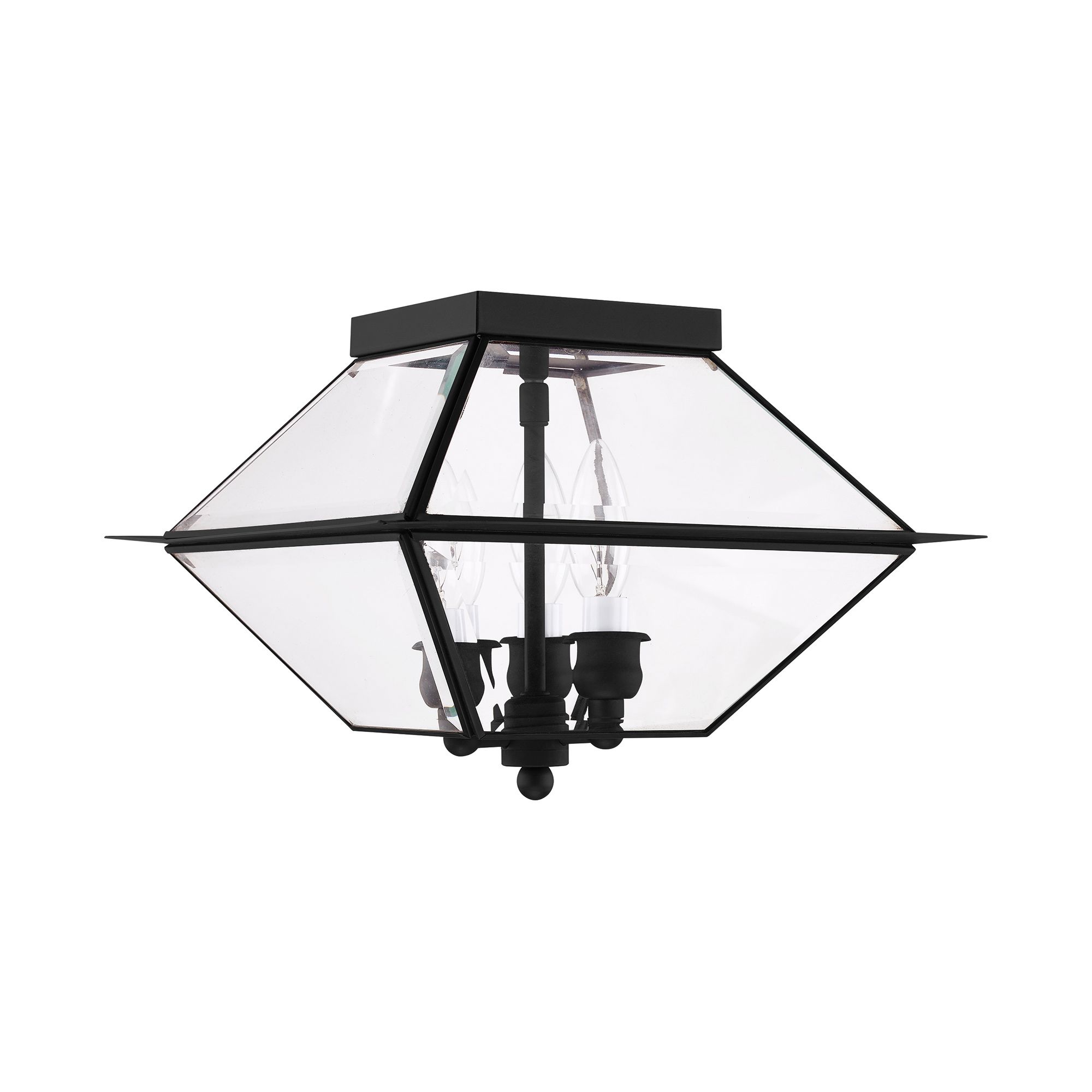 3 Light Black Outdoor Ceiling Mount