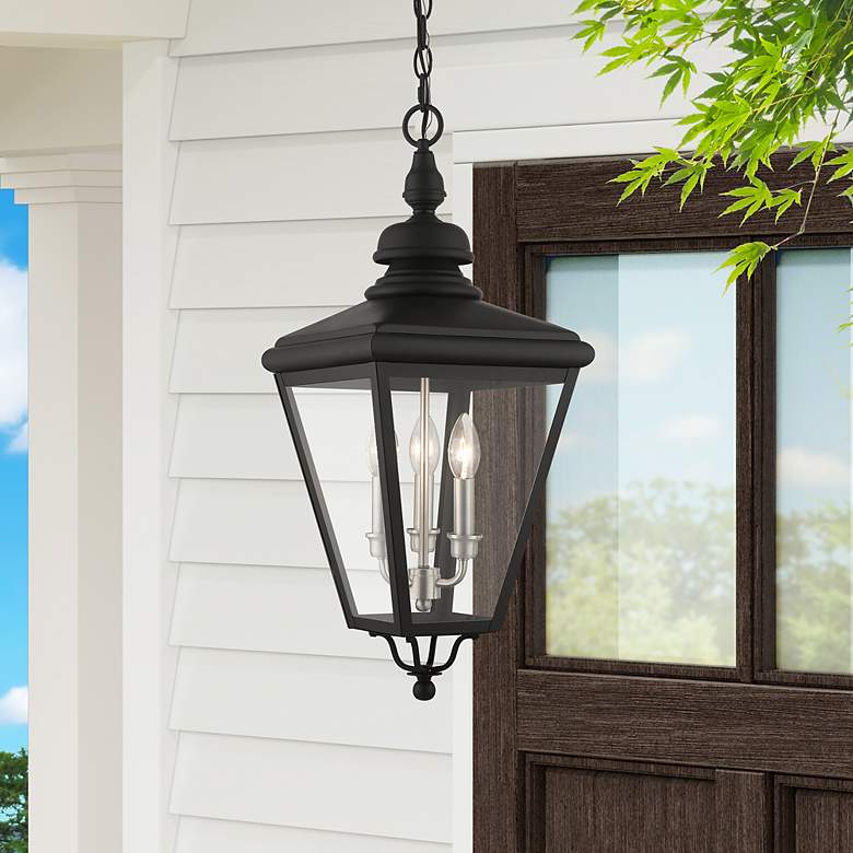 Image 1 3 Light Black Outdoor Large Pendant Lantern
