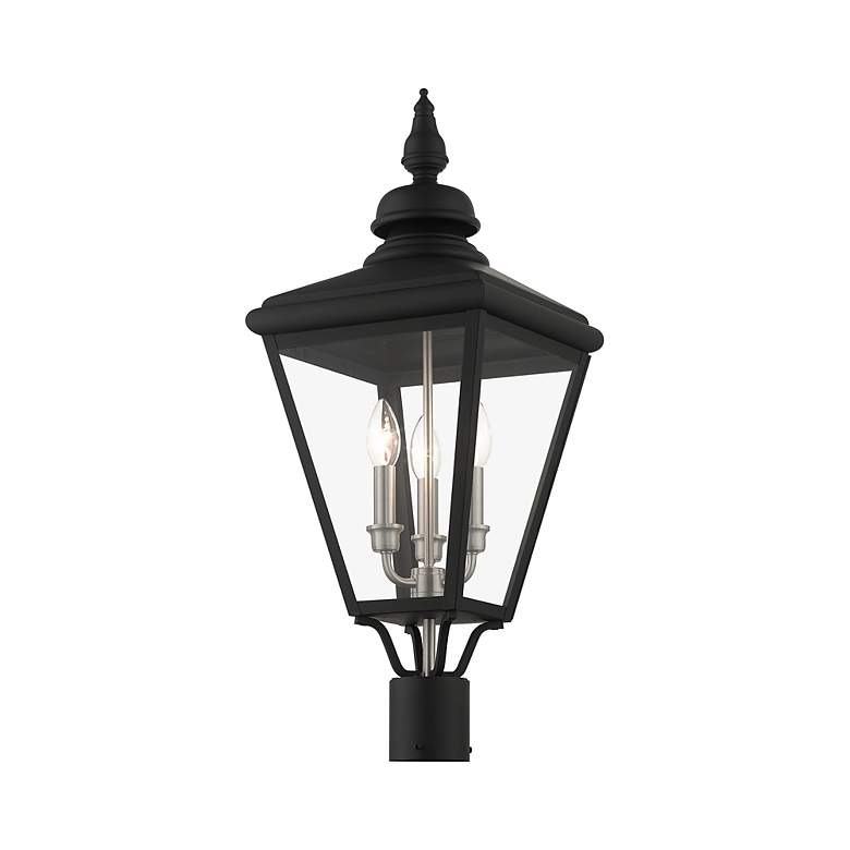 Image 4 3 Light Black Outdoor Large Post Top Lantern more views
