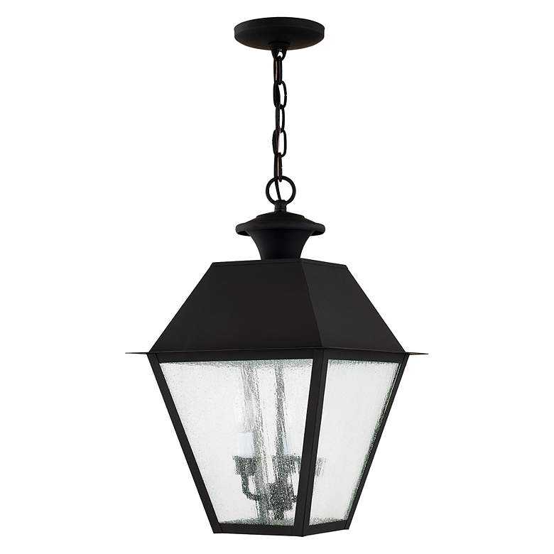 Image 4 3 Light Black Outdoor Pendant Lantern more views