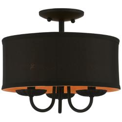 3 Light Black Semi-Flush Mount