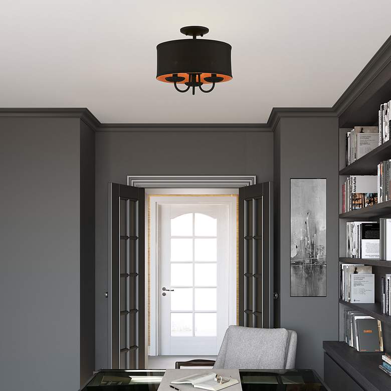Image 3 3 Light Black Semi-Flush Mount more views