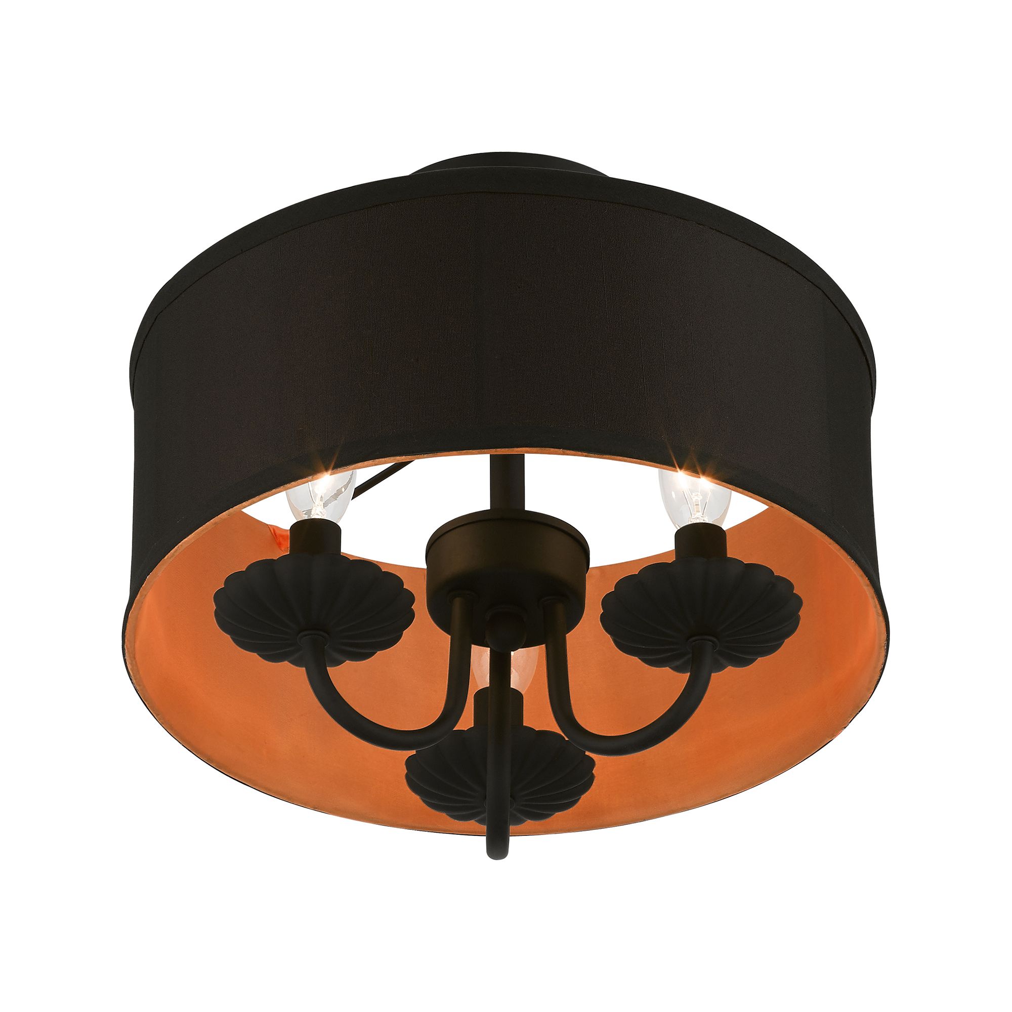 3 Light Black Semi-Flush Mount
