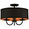 3 Light Black Semi-Flush Mount