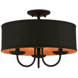 3 Light Black Semi-Flush Mount