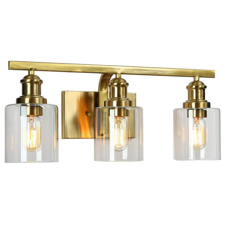 Image 1 3-Light Brass Bathroom Vanity Light