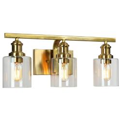 3-Light Brass Bathroom Vanity Light