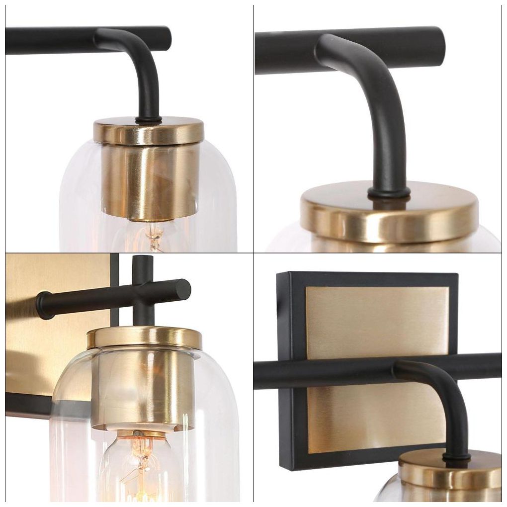 Image 3 3-Light Brass Gold Bathroom Vanity Light more views