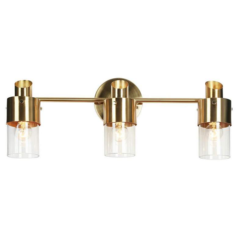 Image 1 3-Light Brass Gold Bathroom Vanity Light