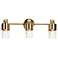 3-Light Brass Gold Bathroom Vanity Light