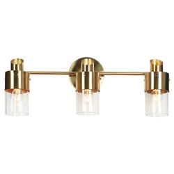 3-Light Brass Gold Bathroom Vanity Light