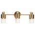 3-Light Brass Gold Bathroom Vanity Light