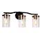3-Light Brass Gold Bathroom Vanity Light