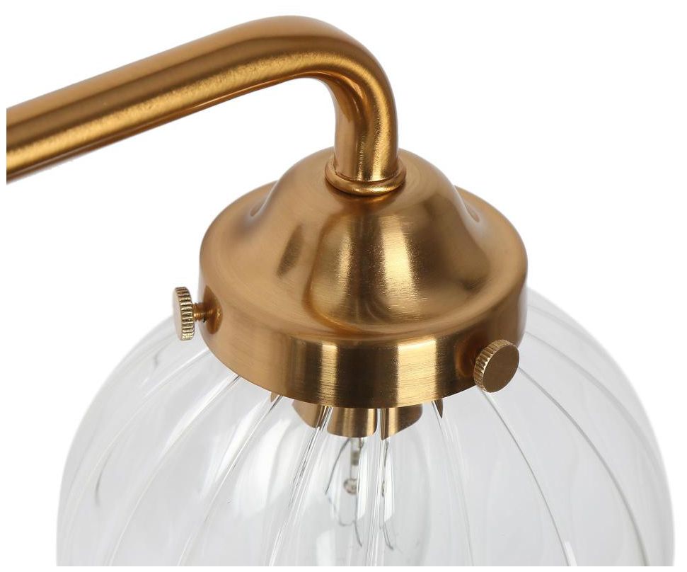 Image 3 3-Light Brass Gold Pumpkin-Shaped Bathroom Vanity Light more views