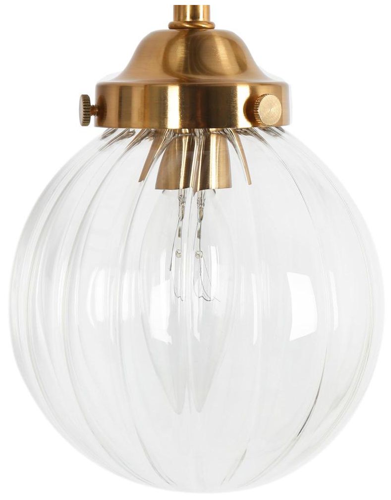 Image 4 3-Light Brass Gold Pumpkin-Shaped Bathroom Vanity Light more views