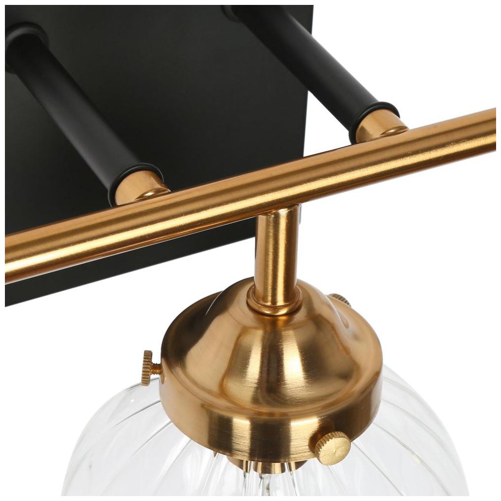 Image 5 3-Light Brass Gold Pumpkin-Shaped Bathroom Vanity Light more views