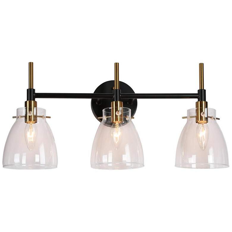 Image 1 3-Light Brass Gold Vanity Light