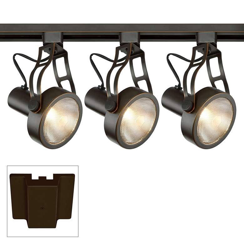 Image 1 3-Light Bronze 12W LED Floating Canopy Track Kit
