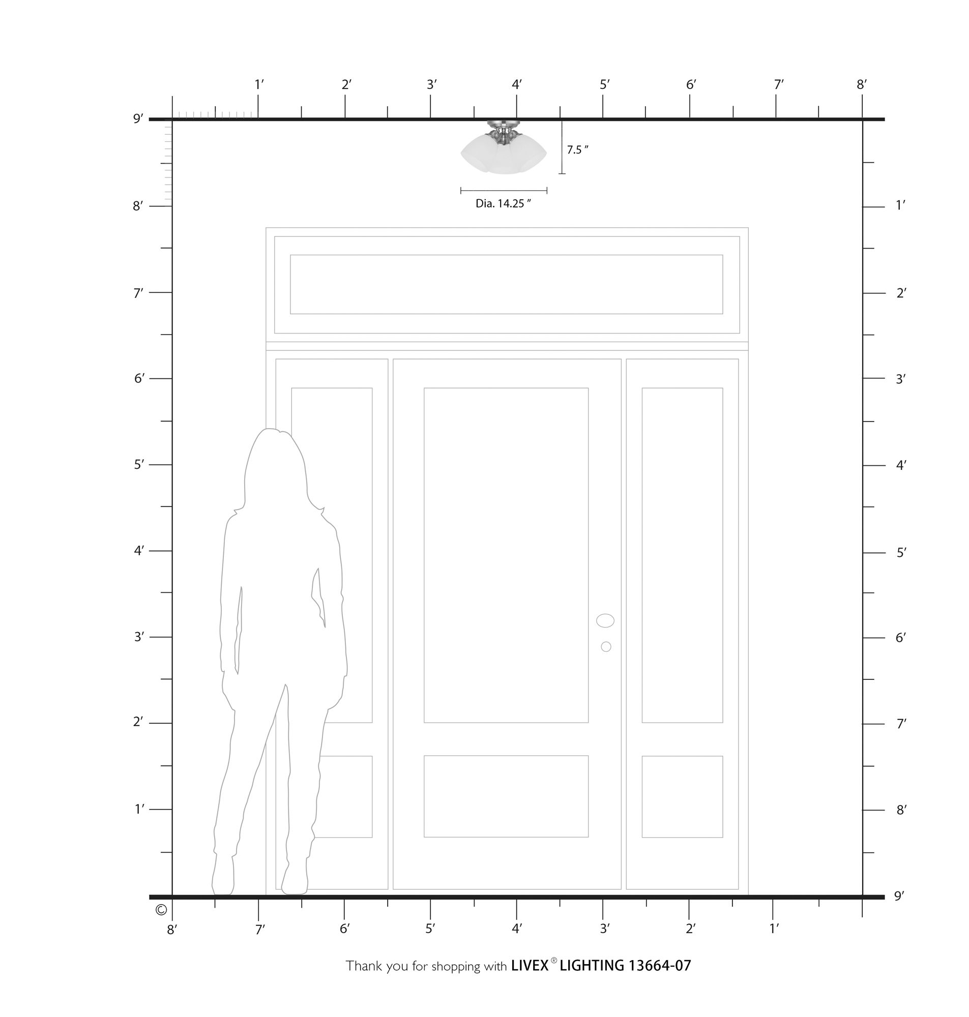 3 Light Bronze Ceiling Mount