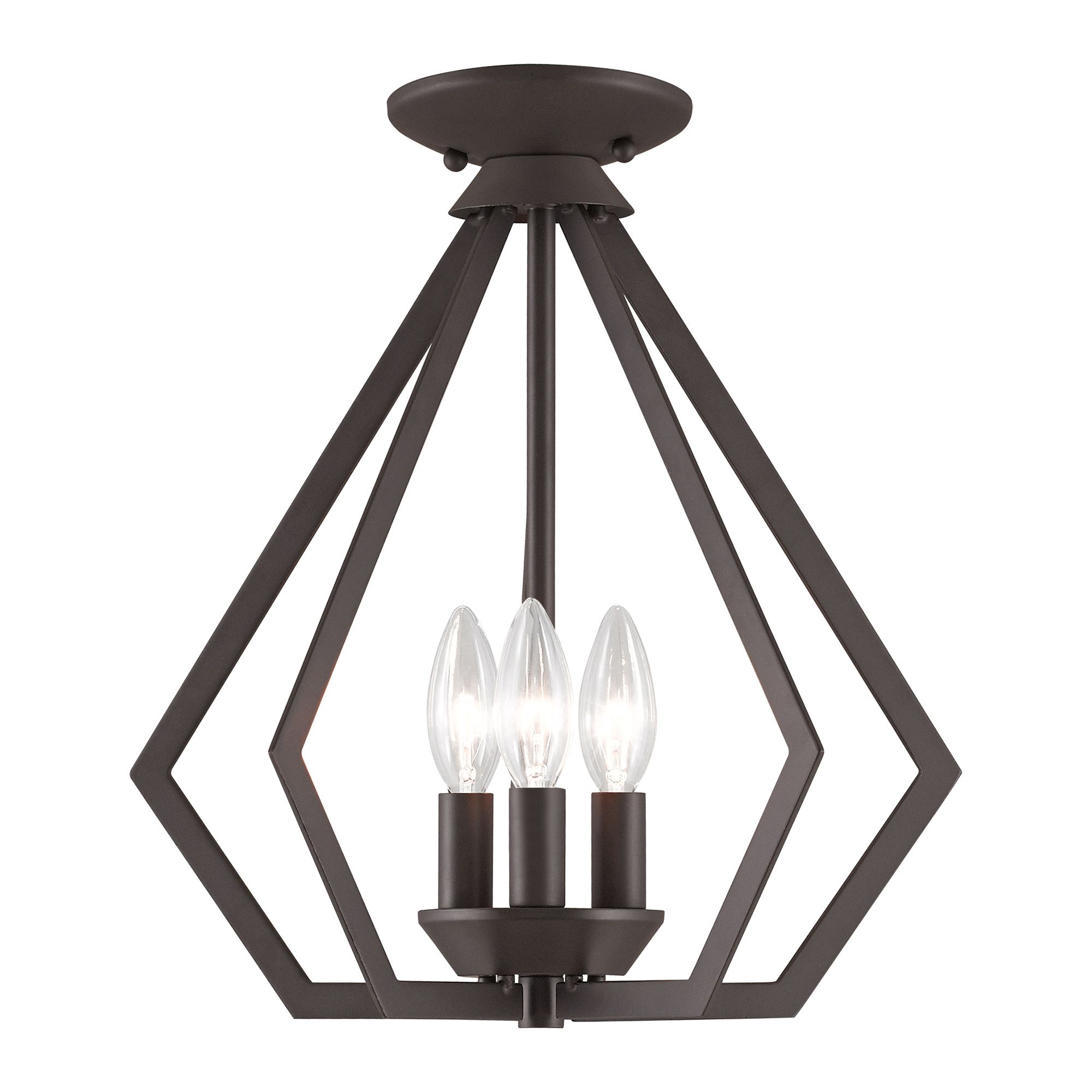 3 Light Bronze Convertible Chandelier