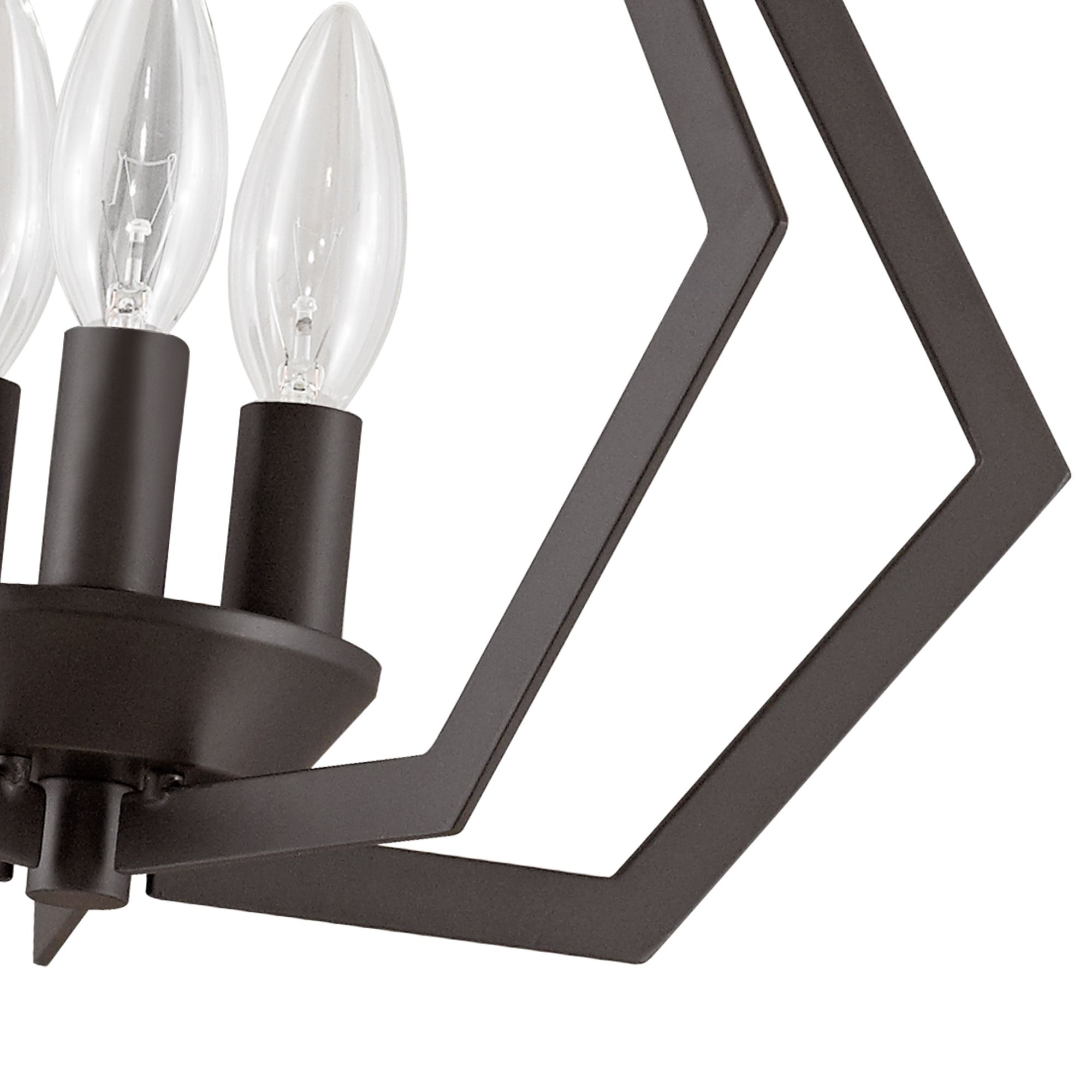 3 Light Bronze Convertible Chandelier