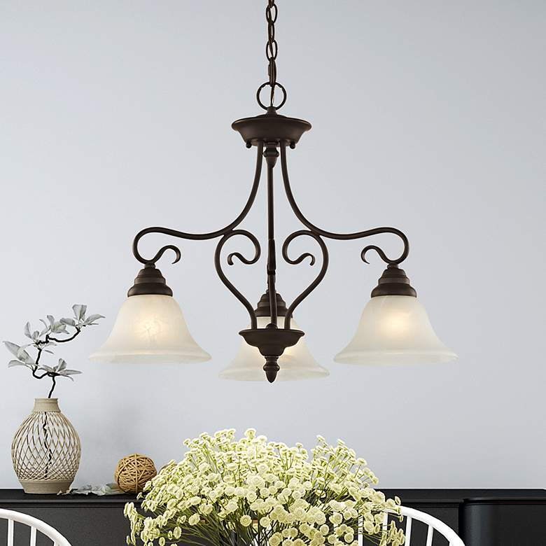 Image 1 3 Light Bronze Convertible Dinette Chandelier/Ceiling Mount