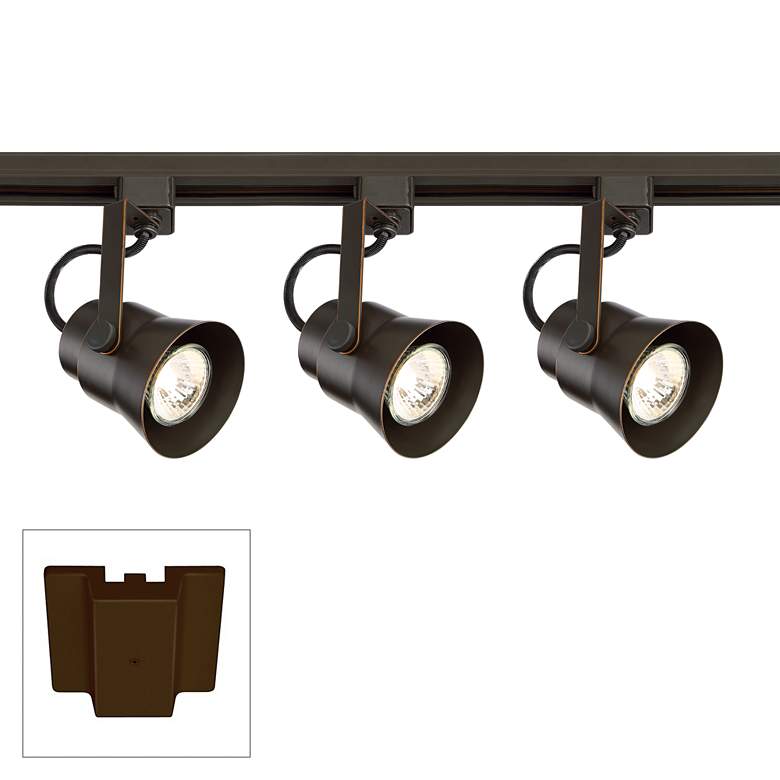 Image 1 3-Light Bronze Floating Canopy Track Kit