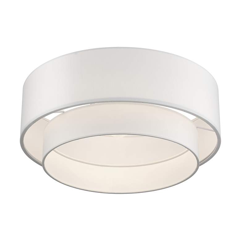 Image 4 3 Light Bronze Large Semi-Flush with Off-White Shades more views