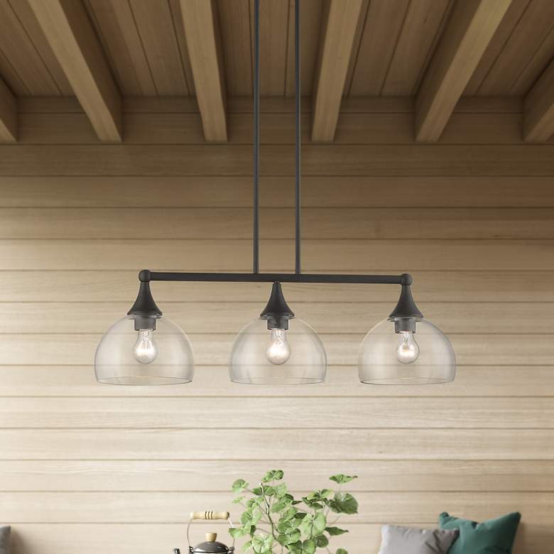 Image 1 3 Light Bronze Linear Chandelier