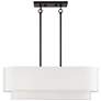 Thumbnail3 of 3 Light Bronze Medium Linear Chandelier with Off-White Hardback Shades more views