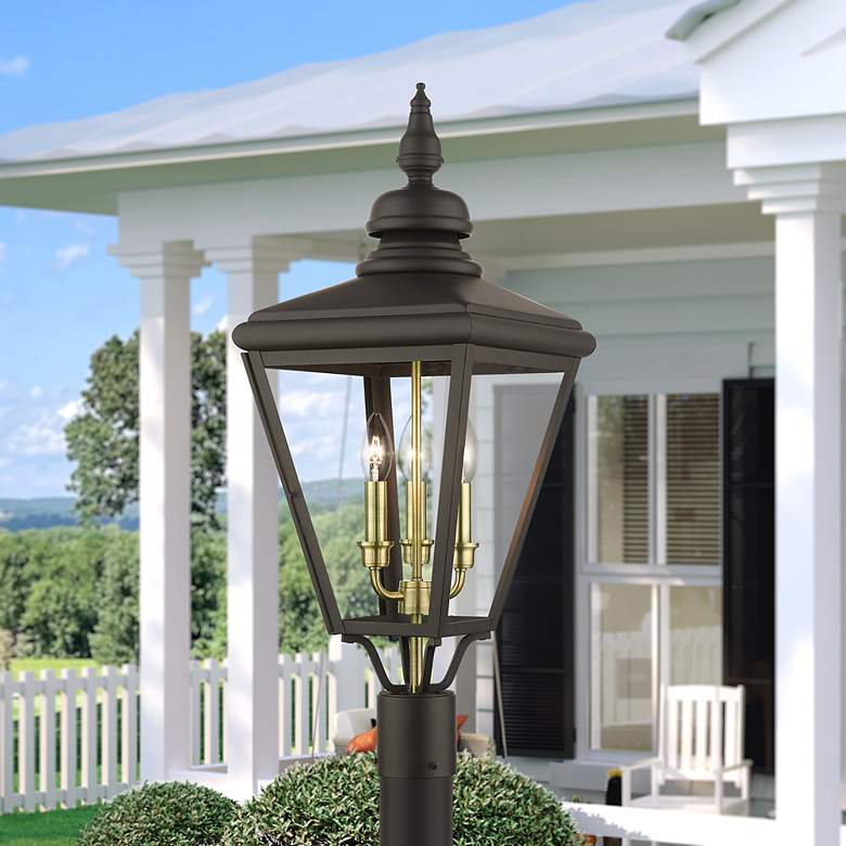 Image 1 3 Light Bronze Outdoor Large Post Top Lantern