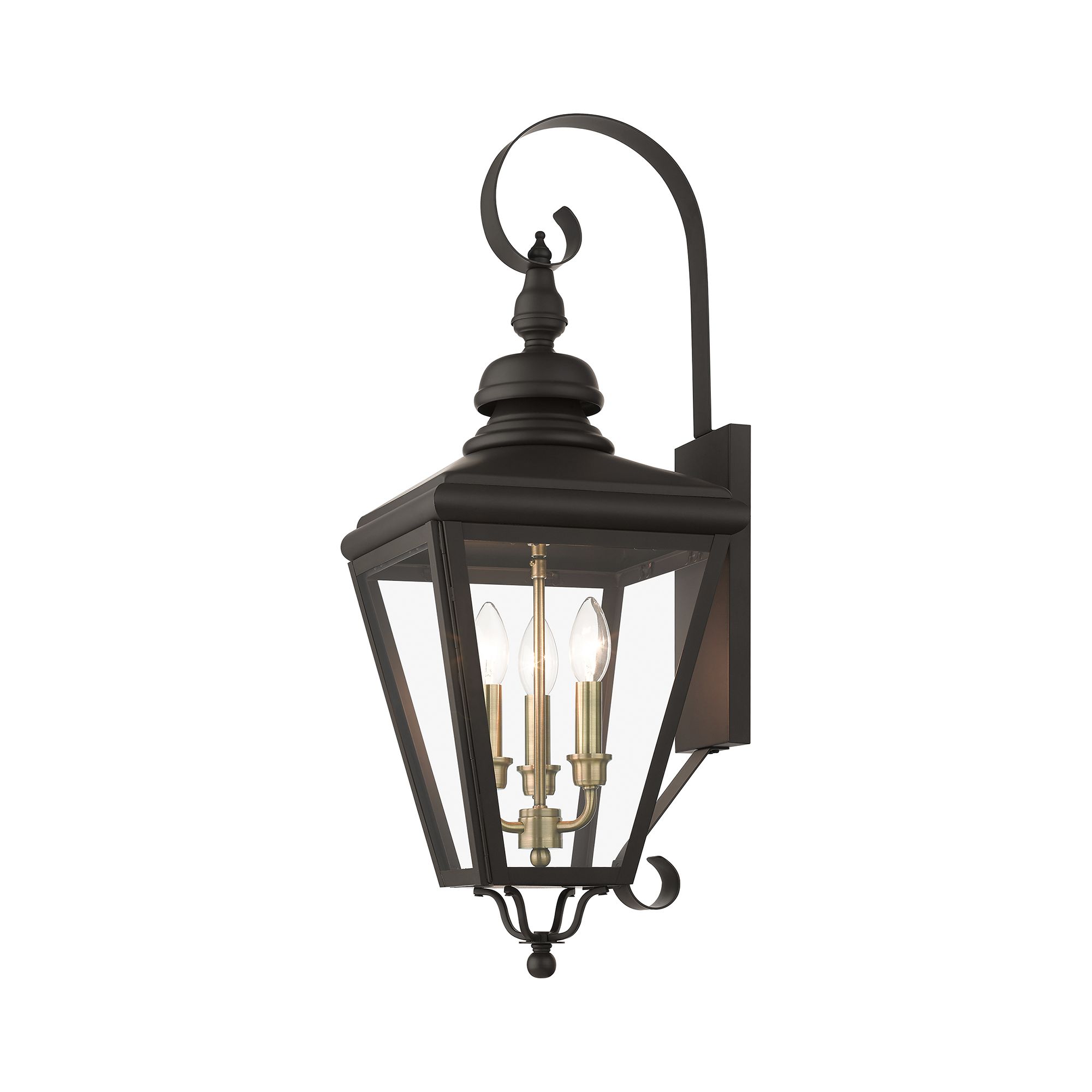 Image 6 3 Light Bronze Outdoor Large Wall Lantern more views