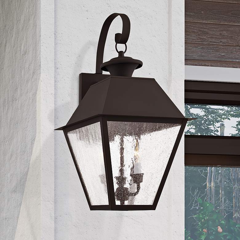 Image 2 3 Light Bronze Outdoor Wall Lantern